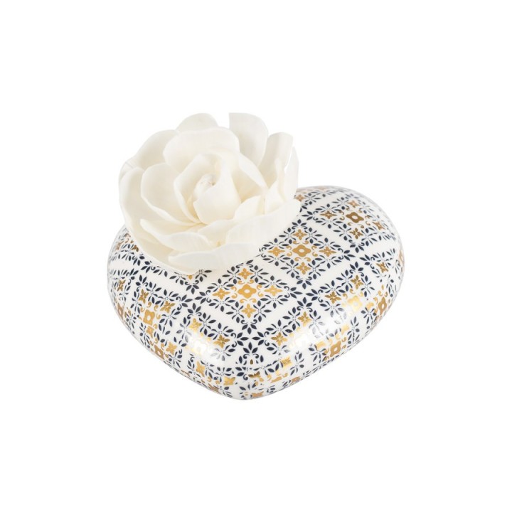 Cuore profumatore porcellana con decalco maioliche con box…