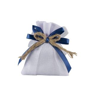 Sacchetto Juta Bianco Tema Mare Con Tirante Cm 10,5X14 Conf. Da 12 Pz