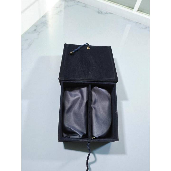 Scatola in velluto con divisorio 11,5x11,5x6 cm | CarinCasa