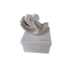 Profumatore Mani Tortora Cuore Bianco Cm 12,7X7Xh9