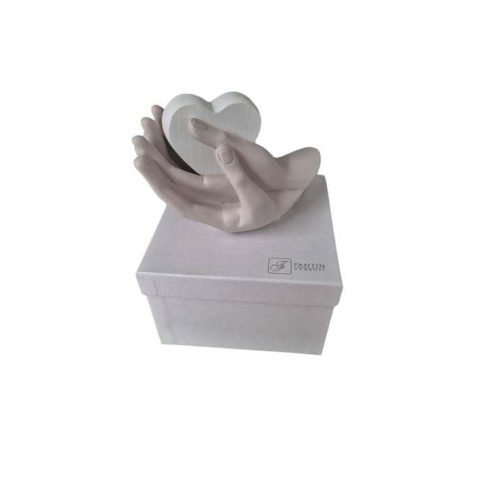 Profumatore Mani Tortora Cuore Bianco Cm 12,7X7Xh9