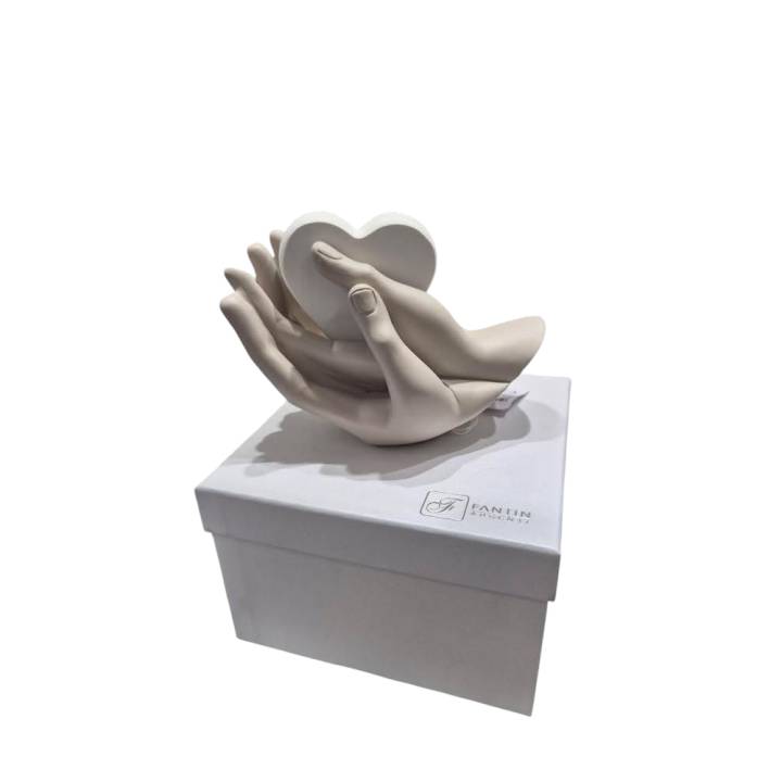 Profumatore Mani Tortora Cuore Bianco Cm 12,7X7Xh9