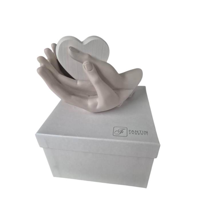 Profumatore Mani Tortora Cuore Bianco Cm 12,7X7Xh9