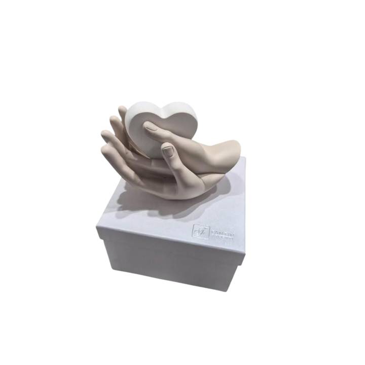 Profumatore Mani Tortora Cuore Bianco Cm 12,7X7Xh9