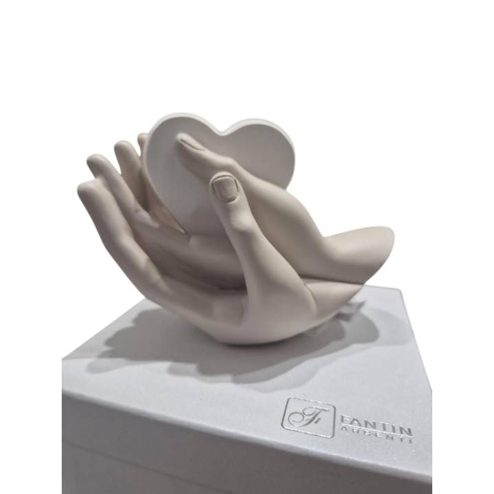 Profumatore Mani Tortora Cuore Bianco Cm 12,7X7Xh9