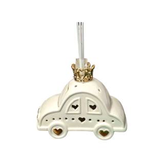 Profumatore auto corona bianco oro 15x13 cm harmony