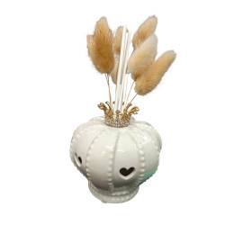 Profumatore Corona Porc. Bianca C/LED+Box+Fazz.