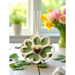 Quadrifoglio Profumatore Con Cuore Oro Verde Salvia