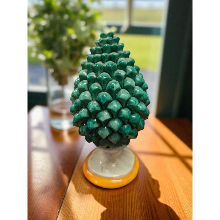 Pigna 3d verde harmony con piede 7x15 cm | CarinCasa