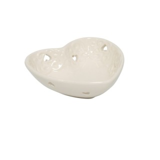 Piatto cuore porcellana bianca harmony 15 cm | CarinCasa