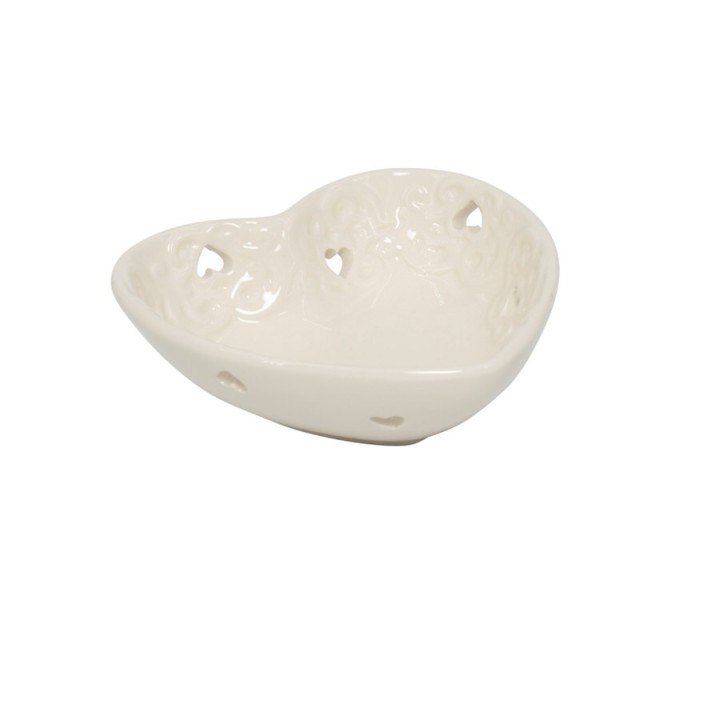 Piatto cuore porcellana bianca harmony 15 cm | CarinCasa
