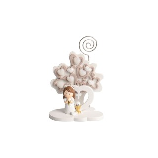 Albero della vita con bimba comunione in resina