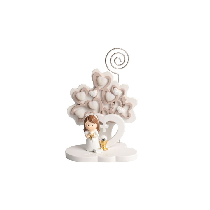 Albero della vita con bimba comunione in resina