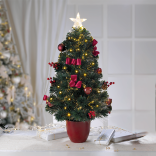 Abete Fibra Ottica H.90 Con Vaso