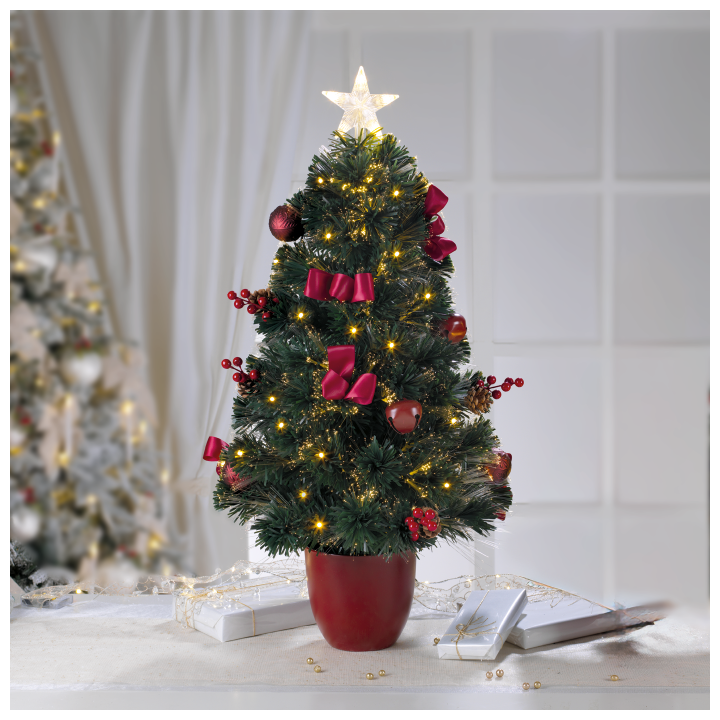 Abete Fibra Ottica H.90 Con Vaso