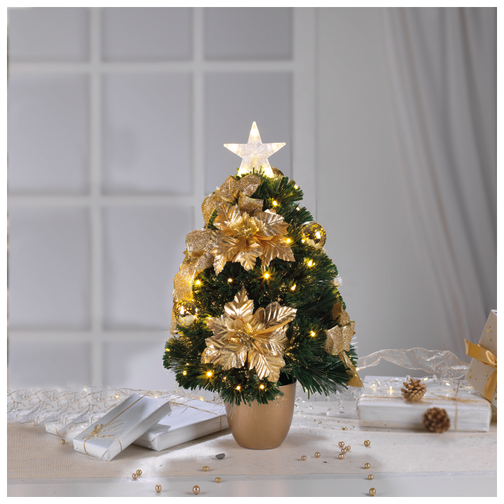 Abete Fibra Ottica H.60 Con Vaso