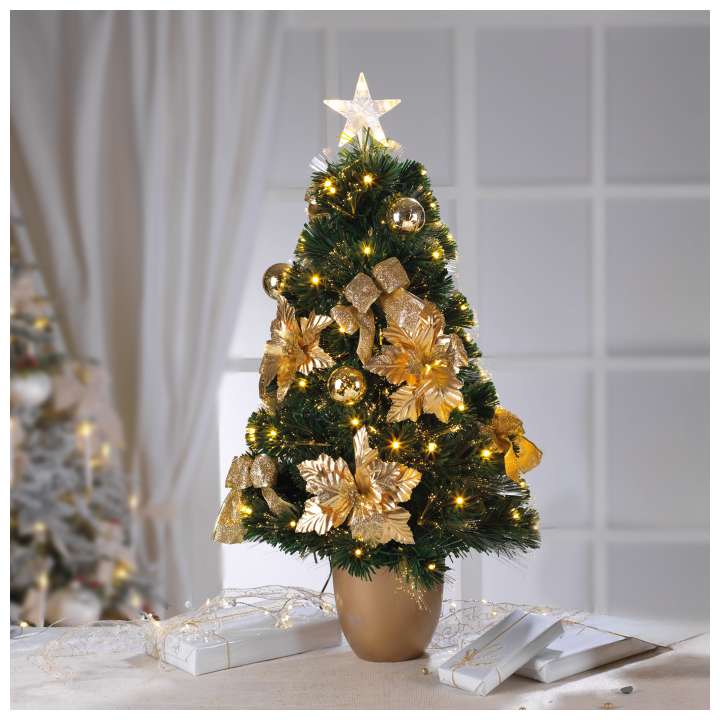 Abete Fibra Ottica H.90 Con Vaso