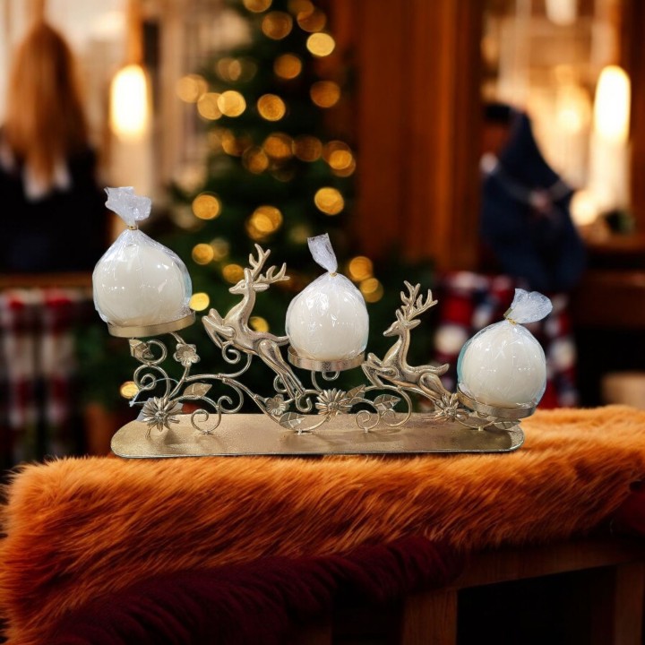 Portacandele Triplo Cm 44,5