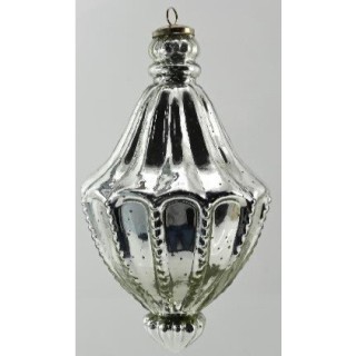 Addobbo Pendaglio Vetro Silver 30Cm