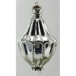 Addobbo Pendaglio Vetro Silver 30Cm