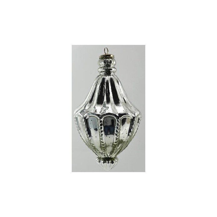 Addobbo Pendaglio Vetro Silver 30Cm