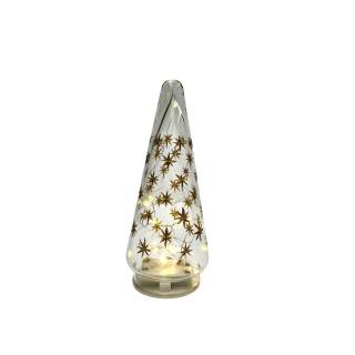 Albero Vetro LED Stelle Oro 9X20H