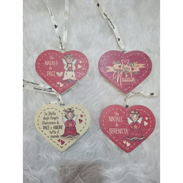Quadretto in legno profumato Cuore rosso buon natale |…