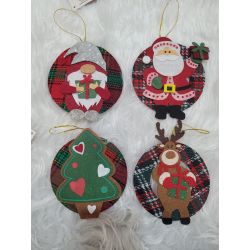 Addobbo natalizio in pannolencio assortito 4 modelli 11X1 cm