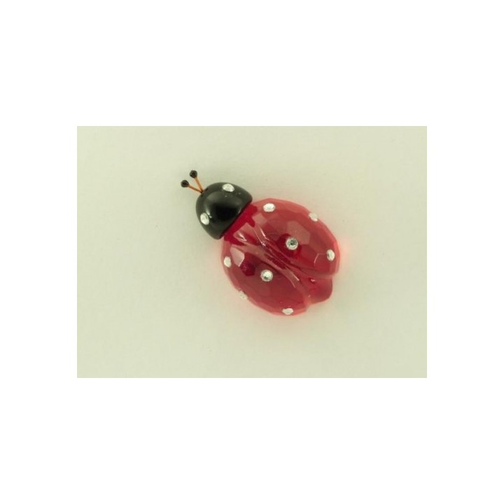 Magnete coccinella effetto cristallo con strass | CarinCasa