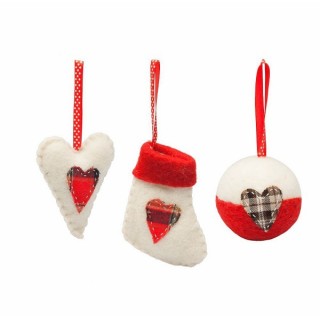 Set 3 addobbi natalizi in feltro bianchi | CarinCasa