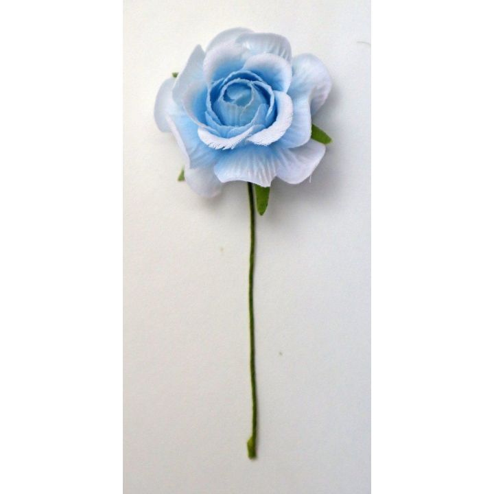 Rosa Decorativa Azzurra con Stelo | Carin Casa
