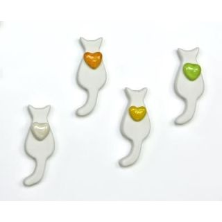 Calamita Gatto in Porcellana con Cuoricino Assortiti | Carin Casa