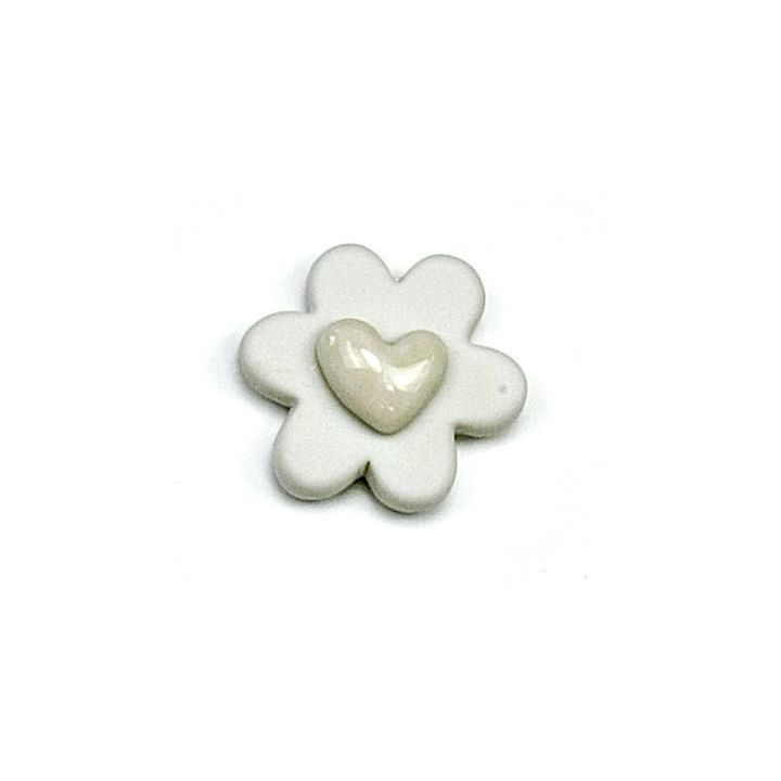 Calamita Fiore in Porcellana con Cuoricino | Carin Casa