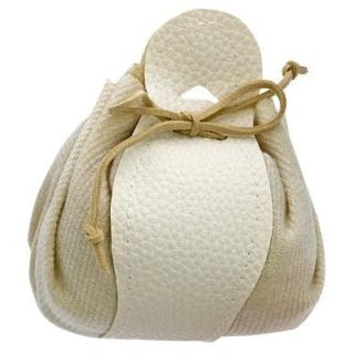 Sacchetto Tessuto e Pelle Beige 8x10 | Carin Casa