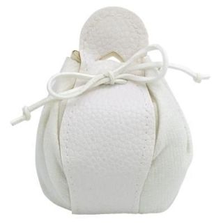 Sacchetto Tessuto e Pelle Bianco 8x10 | Carin Casa