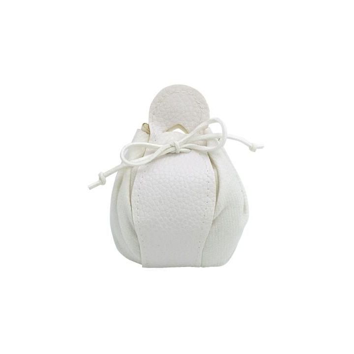 Sacchetto Tessuto e Pelle Bianco 8x10 | Carin Casa