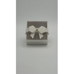 Scatola in Cartone e Plexiglass con Divisore Avorio 9,8 x 9,8 x 5,3 cm