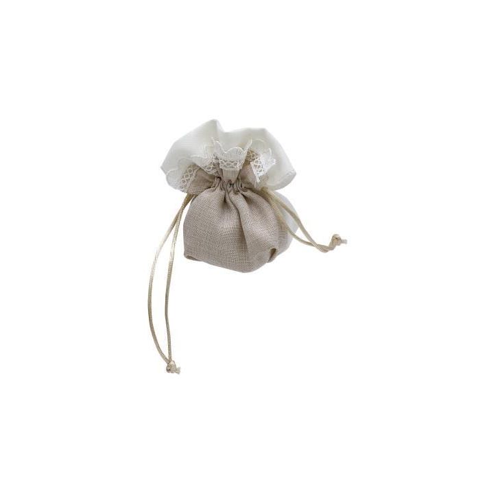 Sacchetto Piccolo Bordo Lavorato Beige | Carin Casa