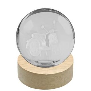 Lumetto a Sfera Vespa con Base in Legno | Carin Casa