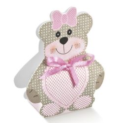 Scatola Orsetto Rosa 3,5 x 2,5 x 6 cm