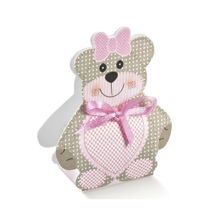 Scatola Orsetto Rosa 3,5 x 2,5 x 6 cm | Carin Casa