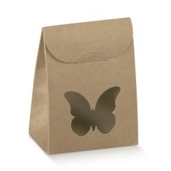 Sacchetto con Finestra a Forma di Farfalla Avana 6 x 3,5 x 8 cm