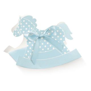 Cavallo A Dondolo Azzurro 12 x 3,5 x 9 cm | Carin Casa
