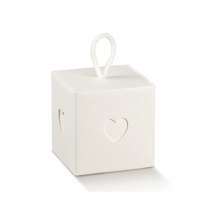 Scatola In con Cordino White 5 x 5 x 5 cm | Carin Casa