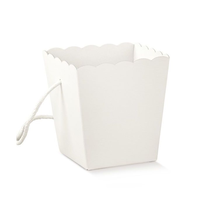 Vaso con Cordino Bianco 15 x 15 x 18 cm | Carin Casa