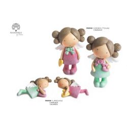 Calamita fatina sdraiata con cuore in resina 9 cm, 2 modelli assortiti