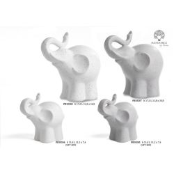 Elefante stilizzato grigio in porcellana 11,6 cm