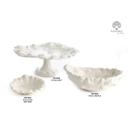 Piattino con rose in ceramica bianca 14,5 cm