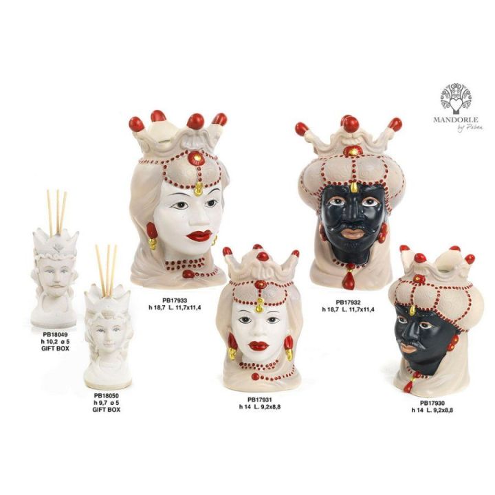 Diffusore per ambiente a busto con corona in ceramica bianca 10,2 cm