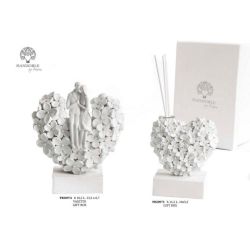 Diffusore per ambiente a cuore di fiori in porcellana bianca 11,2 cm